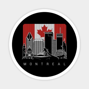 Montreal Canada Skyline Canadian Flag Magnet